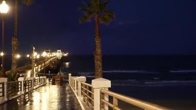 雨滴晚上海滨加州美国码头手掌《暮光之城》黄昏反射光
